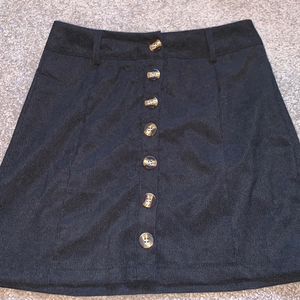 Black button up skirt